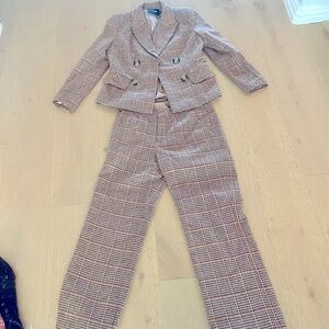 Allure Brown Plaid Blazer and Suit Pants